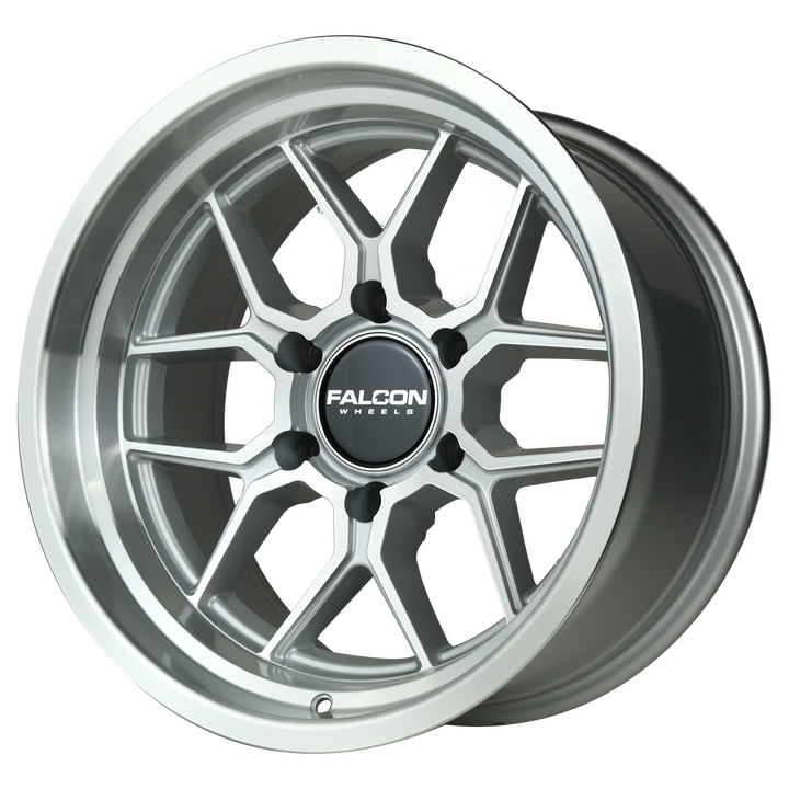 Falcon Off-Road Wheels TX1 - Apollo Silver w/Machine Face & Lip 17x9