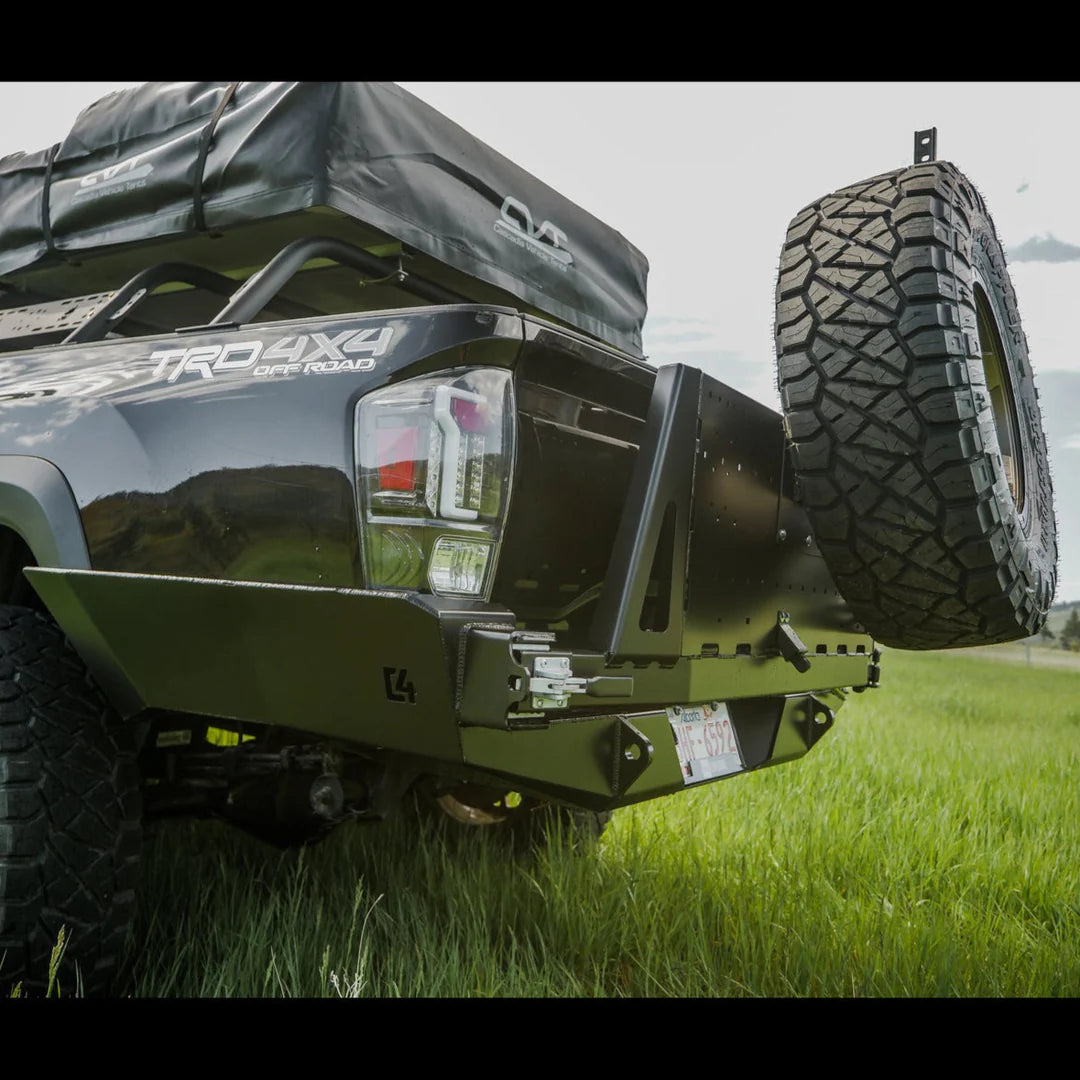 C4 Fabrication Overland Series High Clearance Rear Bumper for Tacoma (2016-2023)