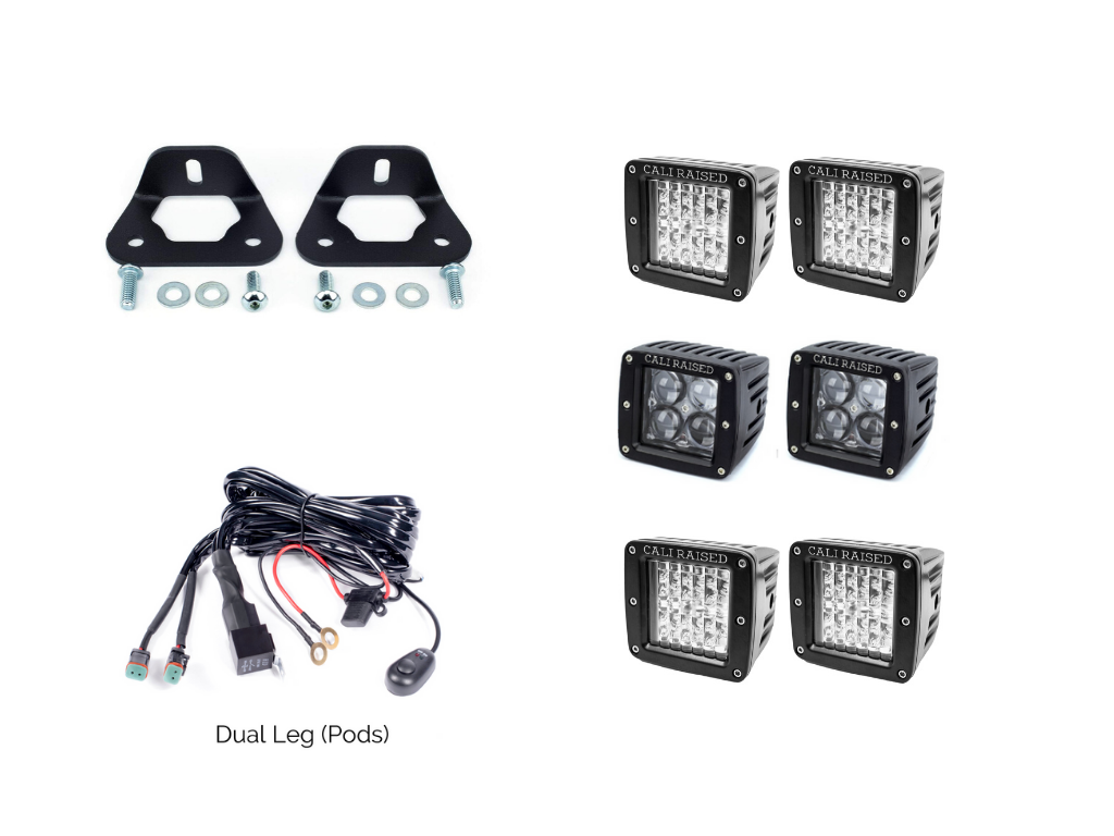 Cali Raised LED Bed Rail LED Pod Brackets Kit For Toyota Truck