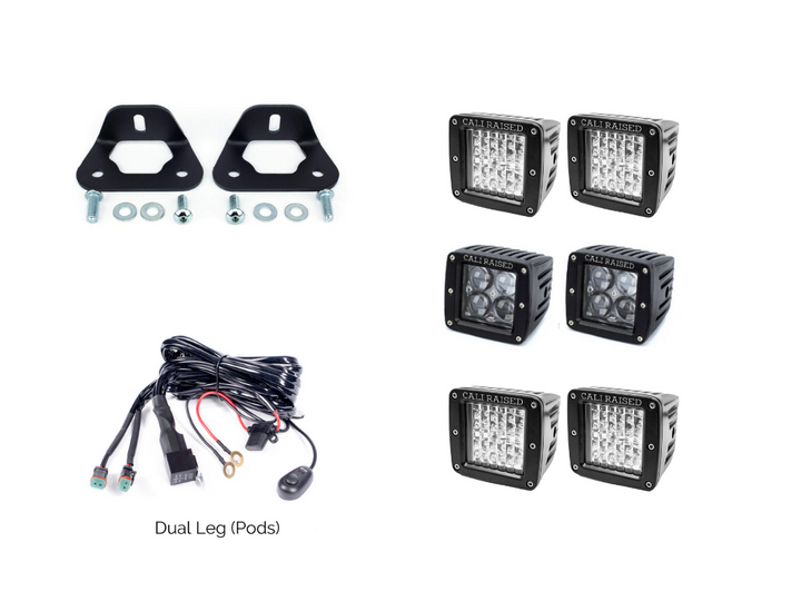 Cali Raised LED Bed Rail LED Pod Brackets Kit For Toyota Truck