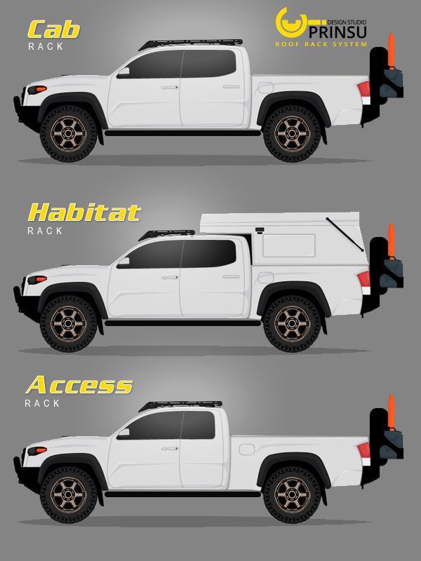 Prinsu Double-Cab Cab Rack for Tacoma (1995-2004)