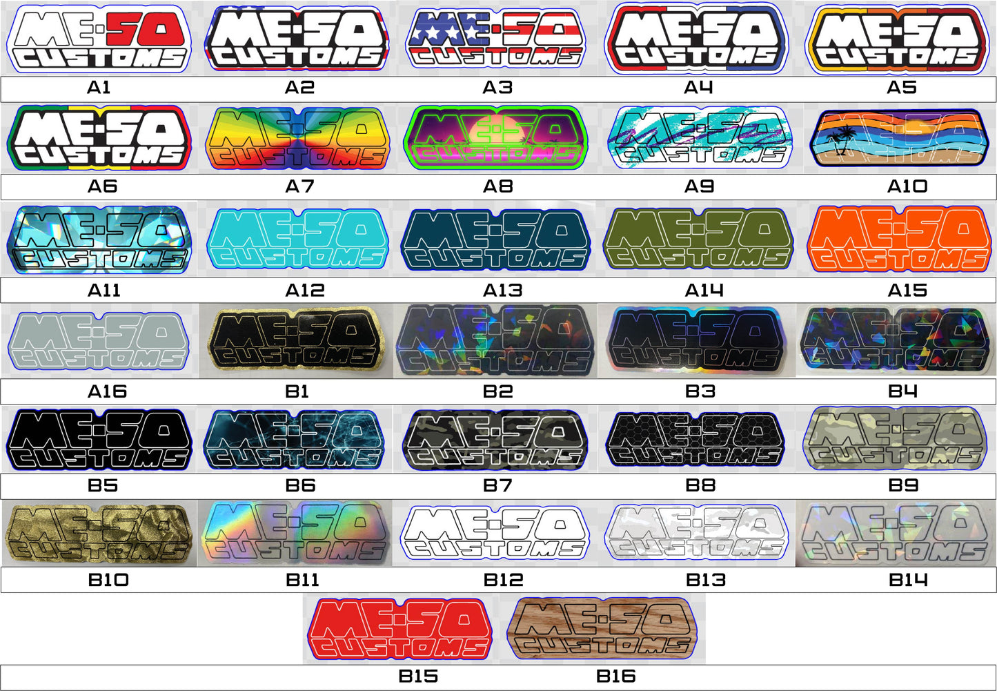 Meso Customs Stickers