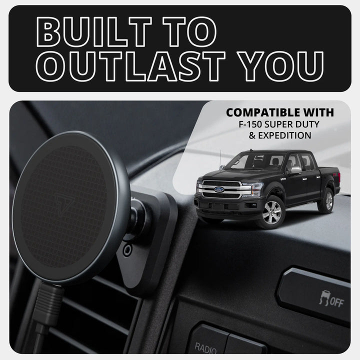 LINK™ Vent Mount Bracket With MagSafe Charging Phone Holder | Choose Your Arm Length | ‘15-‘20 Ford F-150, ‘17-‘22 Super Duty, ‘18-‘21 Expedition (See Compatibility Info For Year/Trim Details)