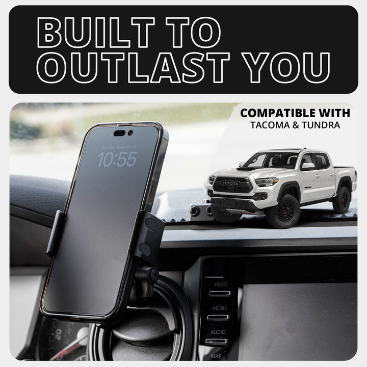 Tackform LINK™ Vent Mount Bracket With 20LITE Phone Holder | Choose Your Arm Length for Tacoma (2016-2023) & Tundra (2014-2021)