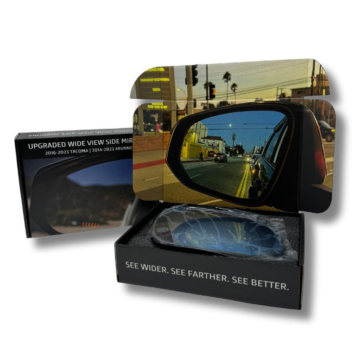 Aspire Auto Accessories Upgraded Wide View Side Mirrors for 16-26 Tacoma | 14-26 4Runner| 19-25 Rav4