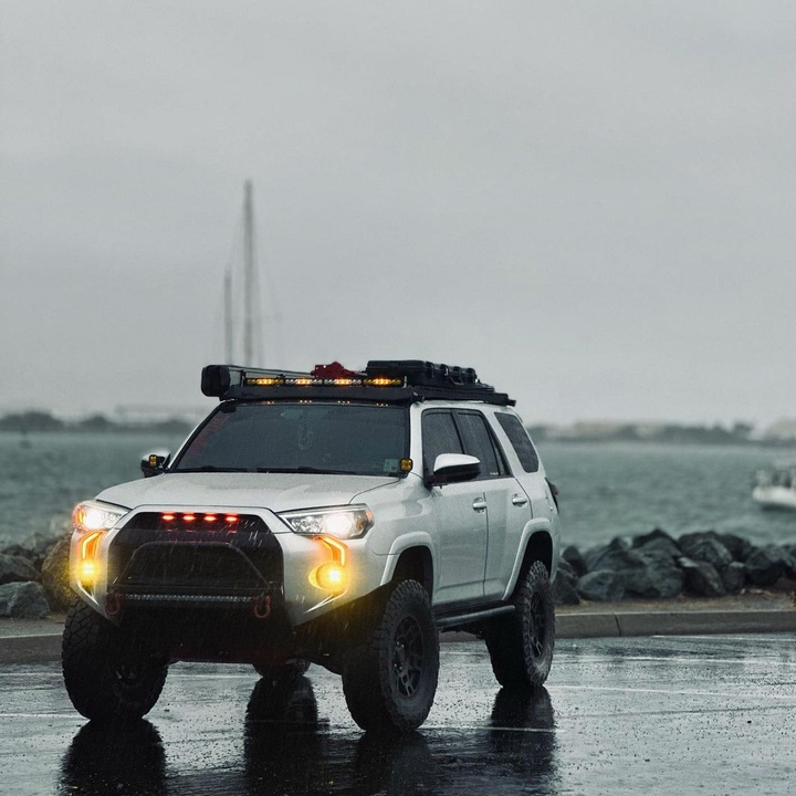 Aspire Auto Accessories LED DRL Fog Light Fang Bezel Kit for 4Runner (2014-2024)