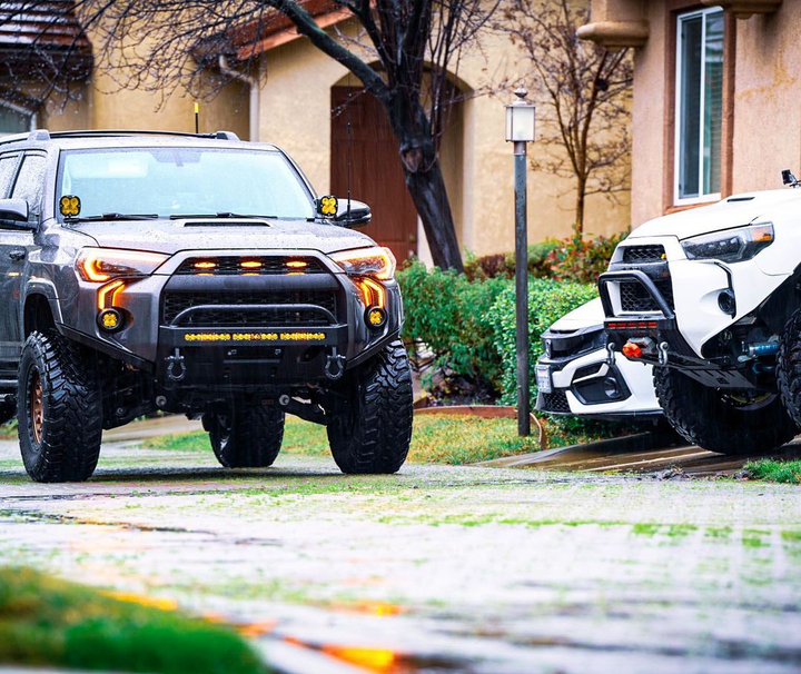 Aspire Auto Accessories LED DRL Fog Light Fang Bezel Kit for 4Runner (2014-2024)