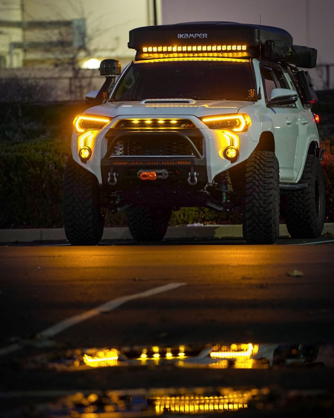 Aspire Auto Accessories LED DRL Fog Light Fang Bezel Kit for 4Runner (2014-2024)