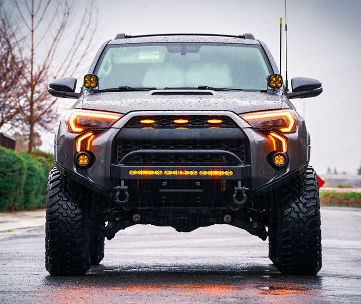 Aspire Auto Accessories LED DRL Fog Light Fang Bezel Kit for 4Runner (2014-2024)