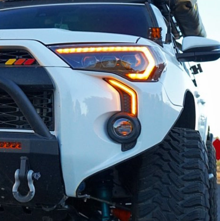 Aspire Auto Accessories LED DRL Fog Light Fang Bezel Kit for 4Runner (2014-2024)
