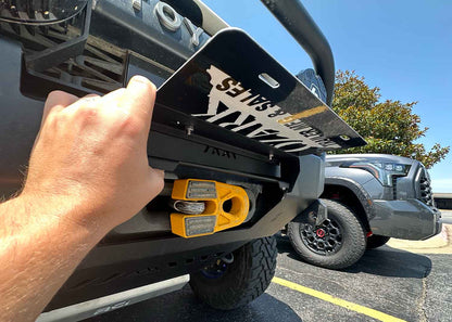 Backwoods Adventure Mods Flip Up Front License Plate Holder - Hawse Fairlead