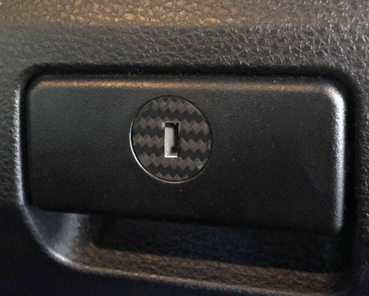 TVD Vinyl Decals Carbon Fiber Textured Vinyl Decals Glovebox Keyhole for Tacoma (2016-2023)