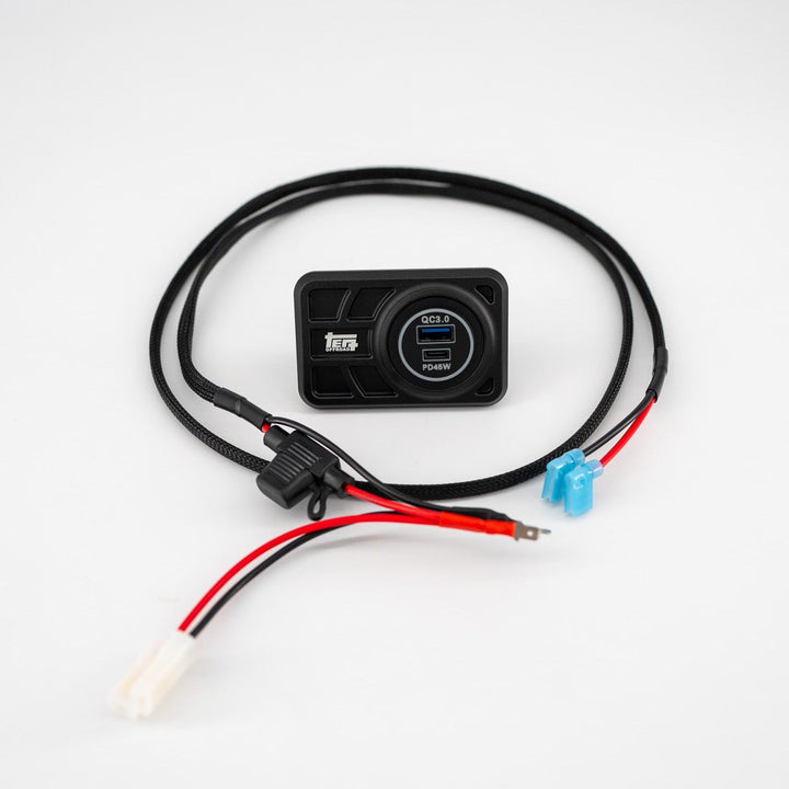 TEQ Offroad Center Console USB 12V Power Panel | Billet Aluminum | Replaces Ashtray | for 4Runner (1996 - 2002)
