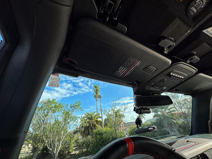 American Flag Sun Visor Warning Overlays - 2024+ Land Cruiser