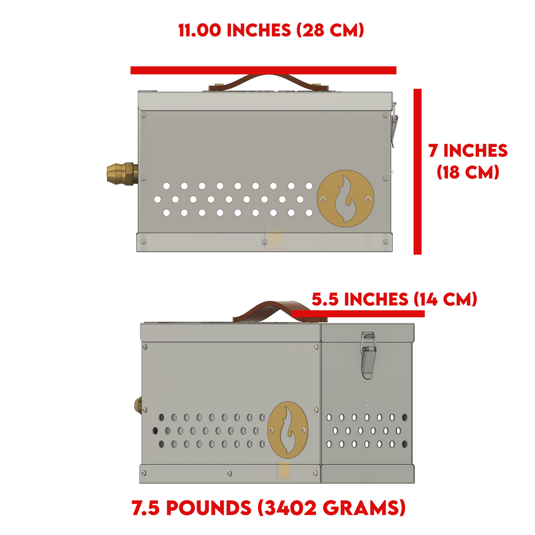 LavaBox Portable Campfire The Hekla: 304 Stainless Steel LavaBox with Dual-Burner