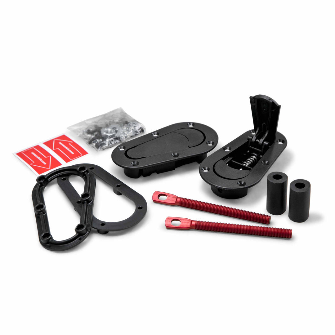AeroCatch Plus Flush Hood Latch And Pin Kit - Black (Without Lock)