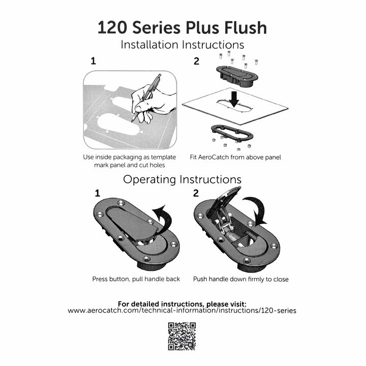 AeroCatch Plus Flush Hood Latch And Pin Kit - Black (Without Lock)