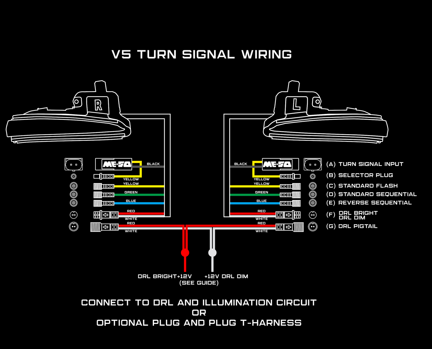 Meso Customs V5 Switchback Mirror Turn Signals for Tacoma (2016-2023)