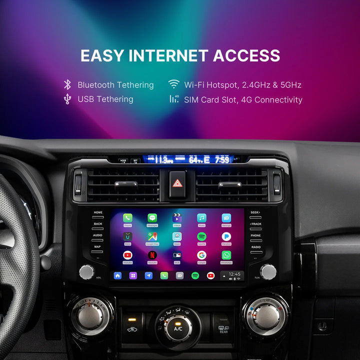 Dasaita Vivid13 Car Stereo for Black Wireless Carplay & Android Auto Car Radio | Qualcomm 665 | 9" QLED Screen | Wifi+4G LTE | 8G+256G | DTS|GPS Navigation Head Unit | Optical Output for 4Runner (2010-2023)