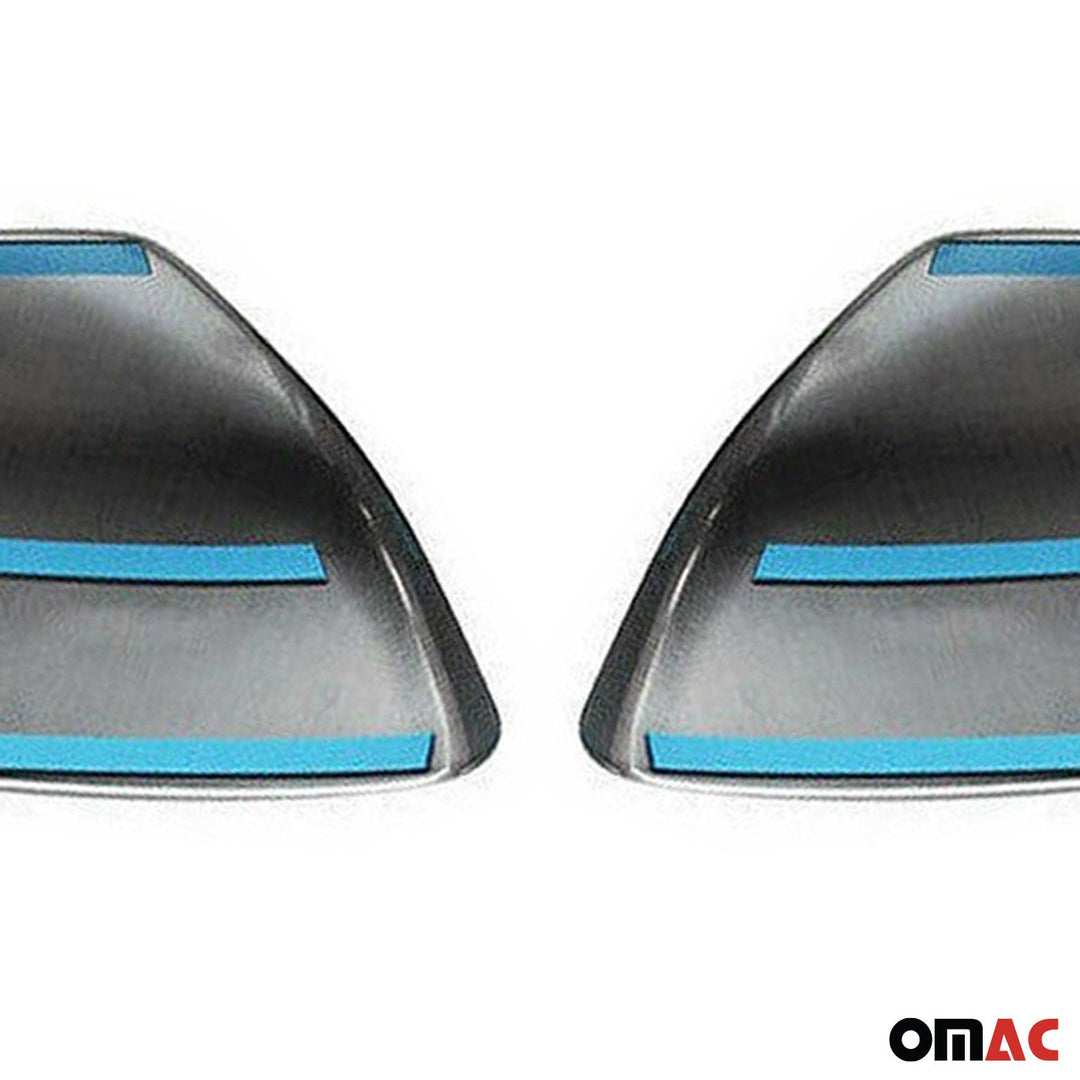 OMAC USA Side Mirror Cover Caps Brushed Stainless Steel Silver 2 Pcs for GX460 (2010-2013)