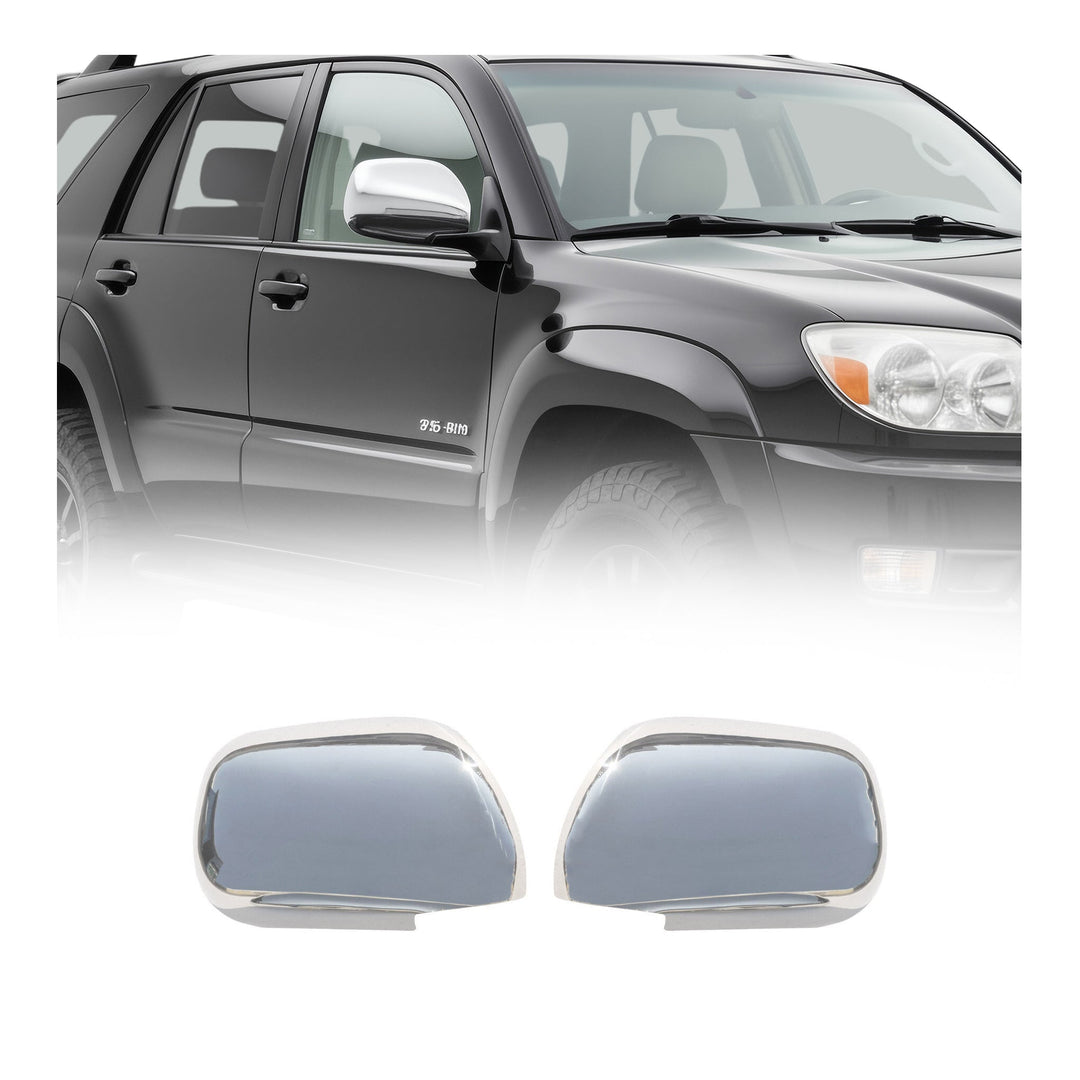 OMAC USA Side Mirror Cover Caps Stainless Steel Silver 2 Pcs for GX470 (2003-2009)