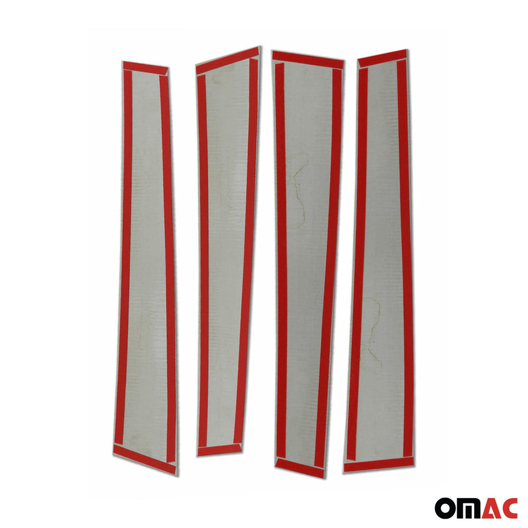 OMAC USA Window B Pillar Posts Door Trim Cover Stainless Steel Silver 4x for RAV4 (2013-2018)