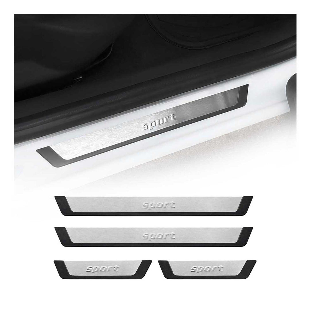 OMAC USA Door Sill Scuff Plate Scratch Protector Sport Brushed Stainless Steel 4Pcs for Tacoma