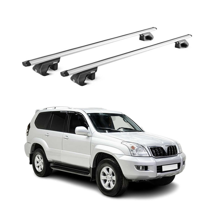 1998-2021 Toyota Land Cruiser Roof Rack Cross Bars Silver