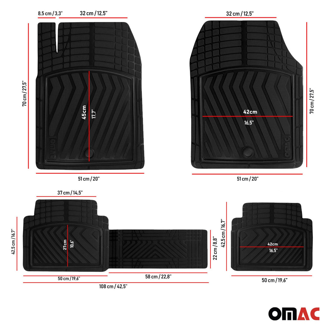 Toyota Tacoma Universal Floor Mats Liner All Weather 3D Black Waterproof 4Pcs