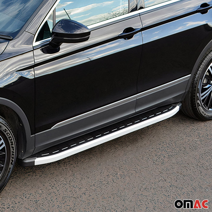 2019-2025 Toyota RAV4 Hybrid Running Boards Side Steps Silver & Black
