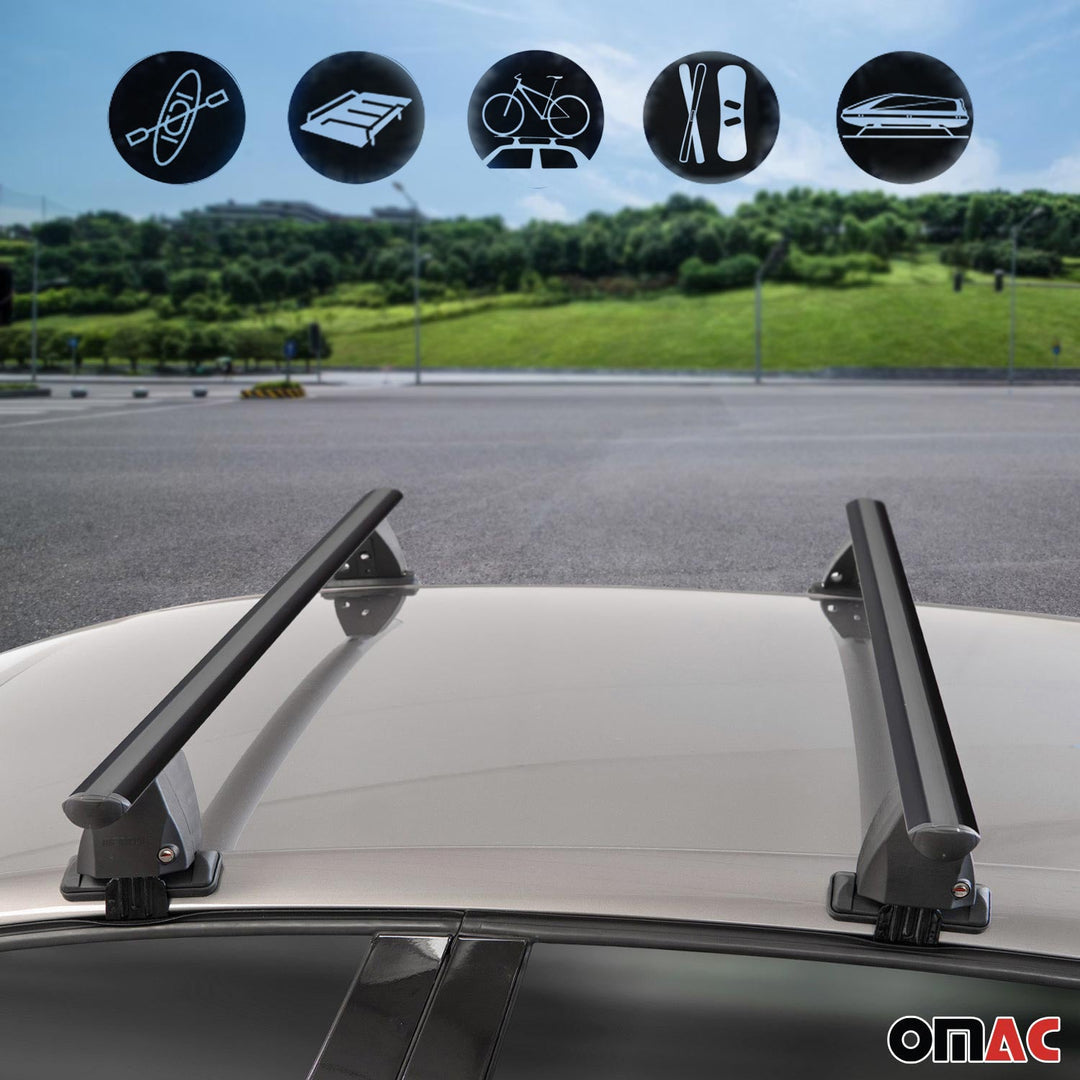 2016-2023 Toyota Tacoma Roof Rack Cross Bars Black