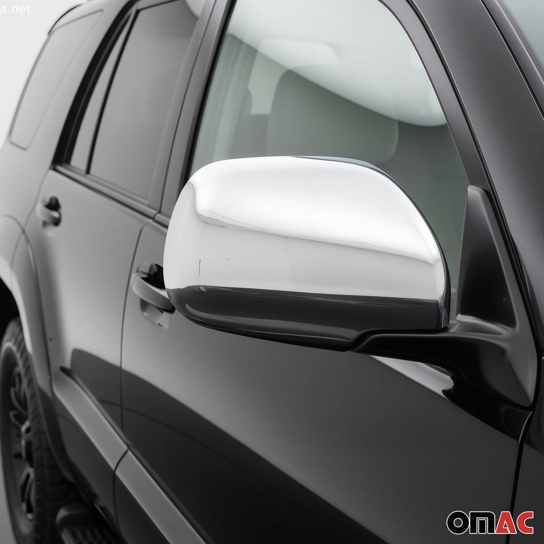 OMAC USA Side Mirror Cover Caps Stainless Steel Silver 2 Pcs for GX470 (2003-2009)