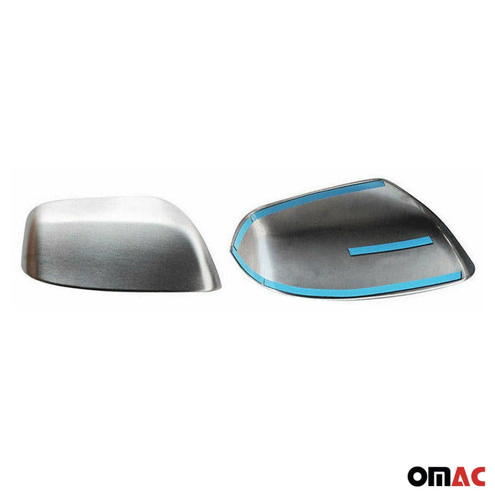 OMAC USA Side Mirror Cover Caps Brushed Stainless Steel Silver 2 Pcs for GX460 (2010-2013)