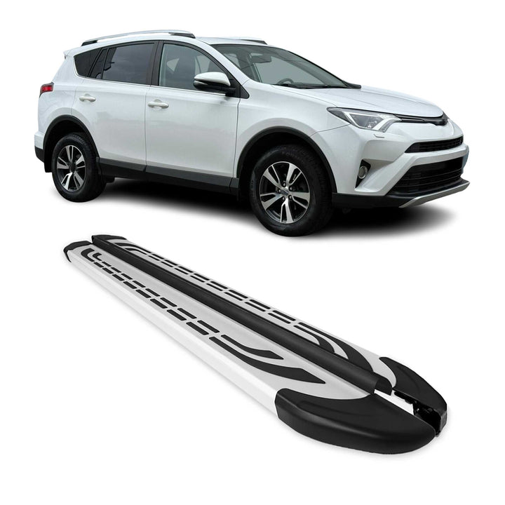 OMAC USA Running Boards Side Steps Silver for RAV4 (2013-2018)