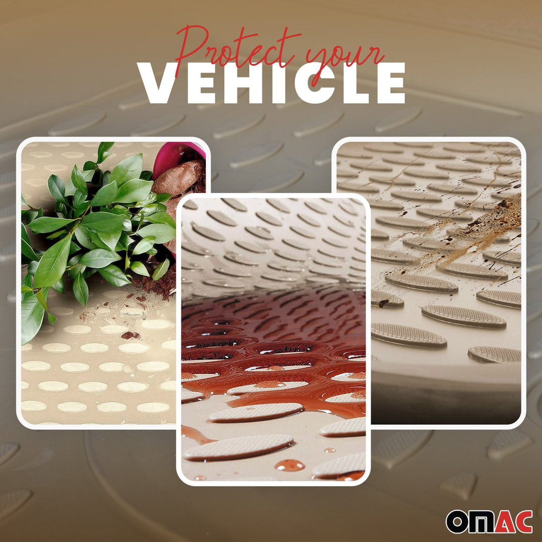 2006-2012 Toyota RAV4 Long Floor Mats Liners Full Set All Weather Beige