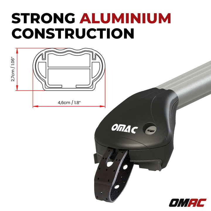 2000-2005 Toyota RAV4 Roof Rack Cross Bars Silver