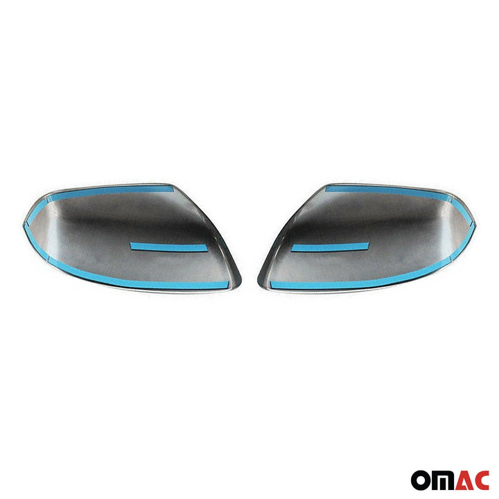 OMAC USA Side Mirror Cover Caps Brushed Stainless Steel Silver 2 Pcs for GX460 (2010-2013)