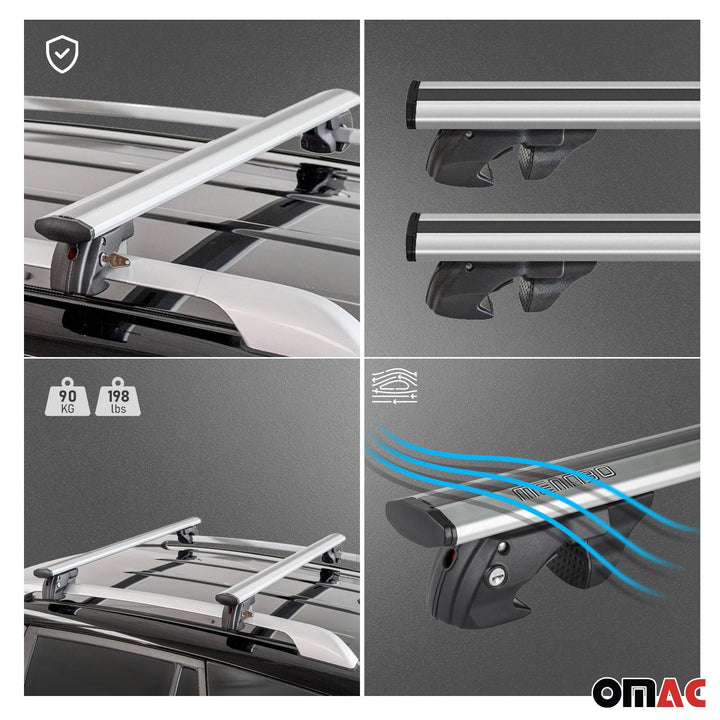 2019-2025 Toyota RAV4 Roof Rack Cross Bars Silver