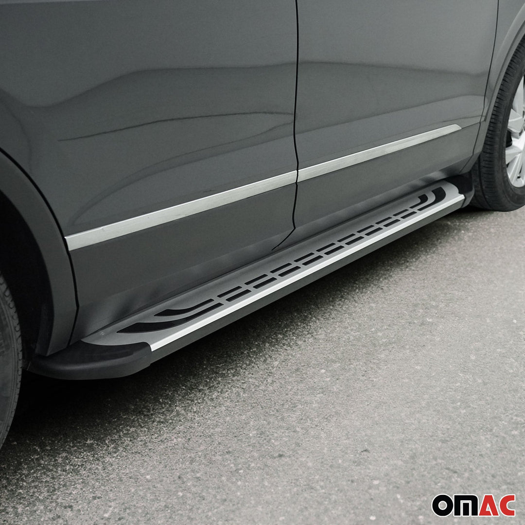 2019-2025 Toyota RAV4 Hybrid Running Boards Side Steps Silver & Black