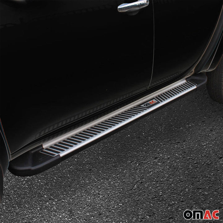 2019-2025 Toyota RAV4 Hybrid Running Boards Side Steps Silver & Black