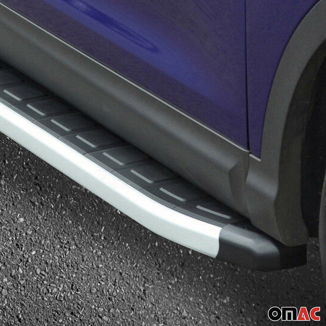 2019-2025 Toyota RAV4 Hybrid Running Boards Side Steps Silver & Black