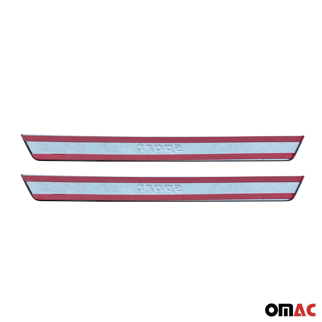 Toyota Tacoma Door Sill Scuff Plate Scratch Protector Sport Stainless Steel Silver 2 Pcs