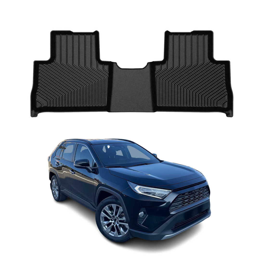 2019-2025 Toyota RAV4 Gas Premium Floor Mats Liners Second Row Rear Black