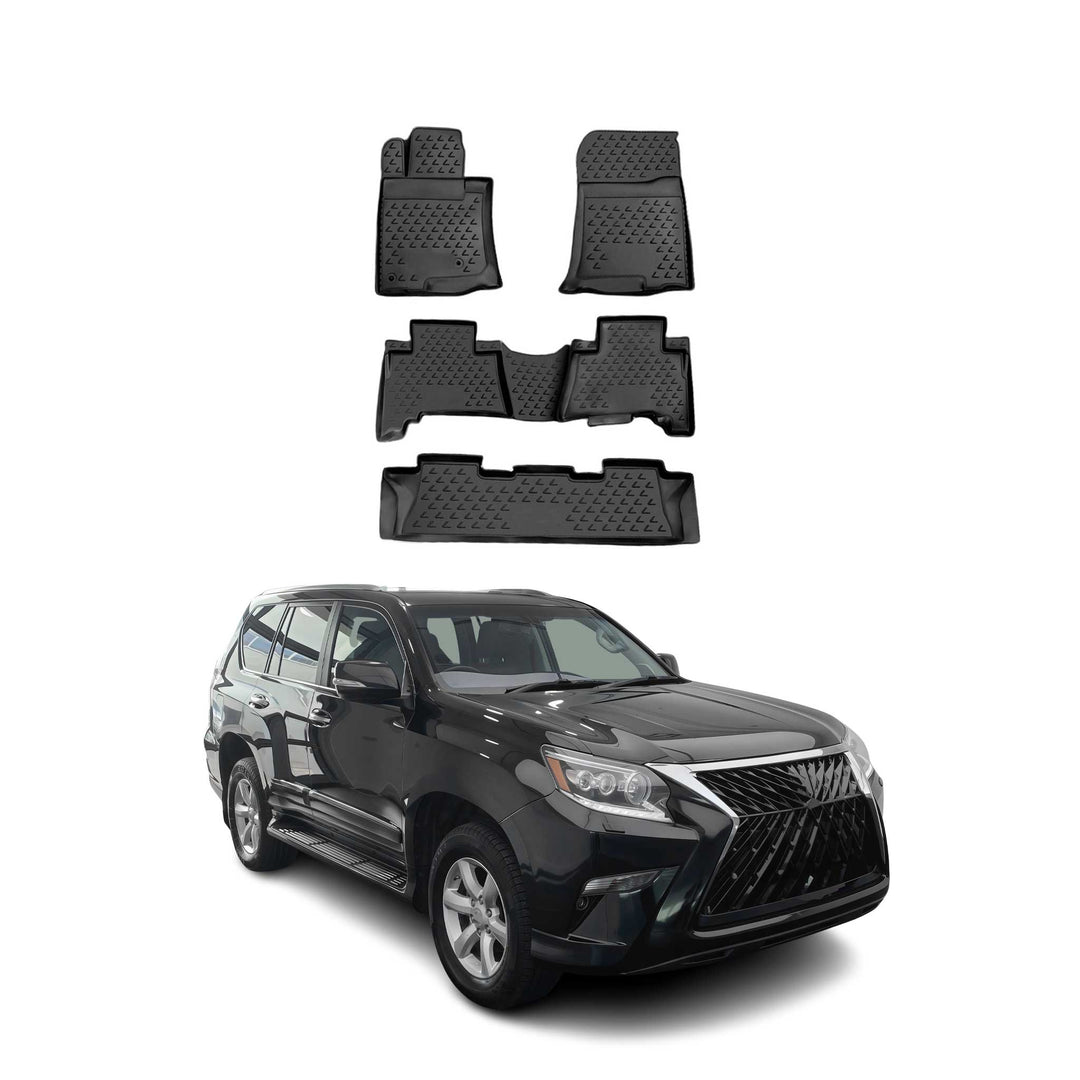 OMAC USA Floor Mats Liners Full Set All Weather Black for GX460 (2010-2019)