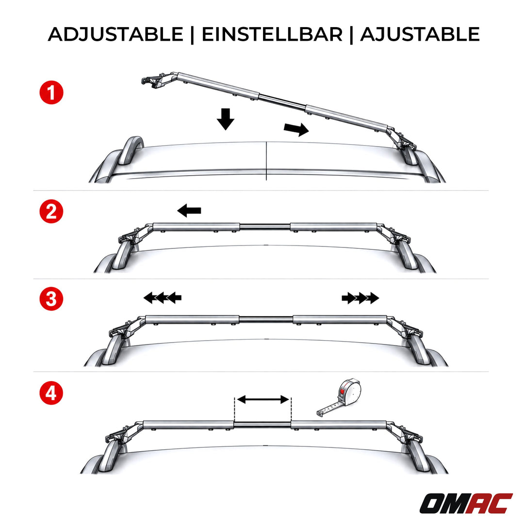 2006-2009 Toyota 4Runner Roof Rack Cross Bars Luggage Carrier 2 Pcs