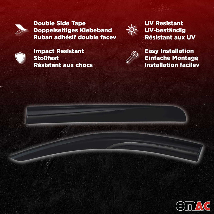 2012-2015 Toyota Camry Window Visor Vent Rain Deflector 4Pcs Smoke