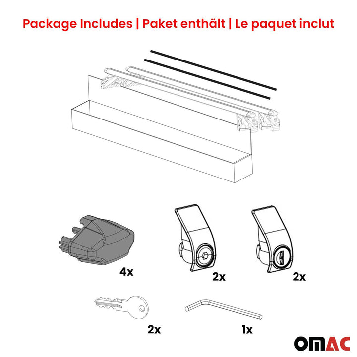 2025-2026 Toyota 4Runner Roof Rack Cross Bars Luggage Carrier Alu Silver 2x
