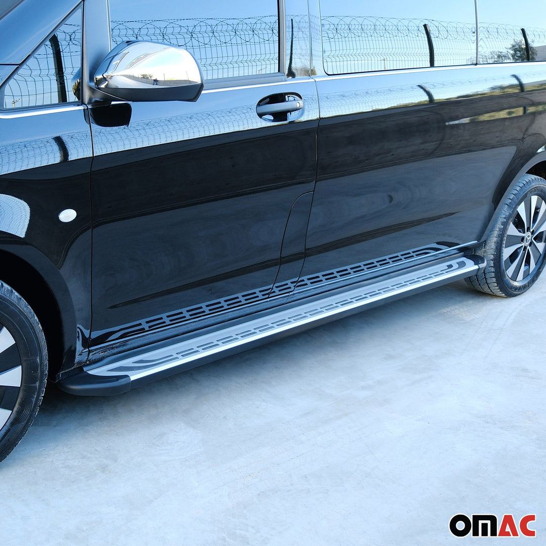 2019-2025 Toyota RAV4 Hybrid Running Boards Side Steps Silver & Black
