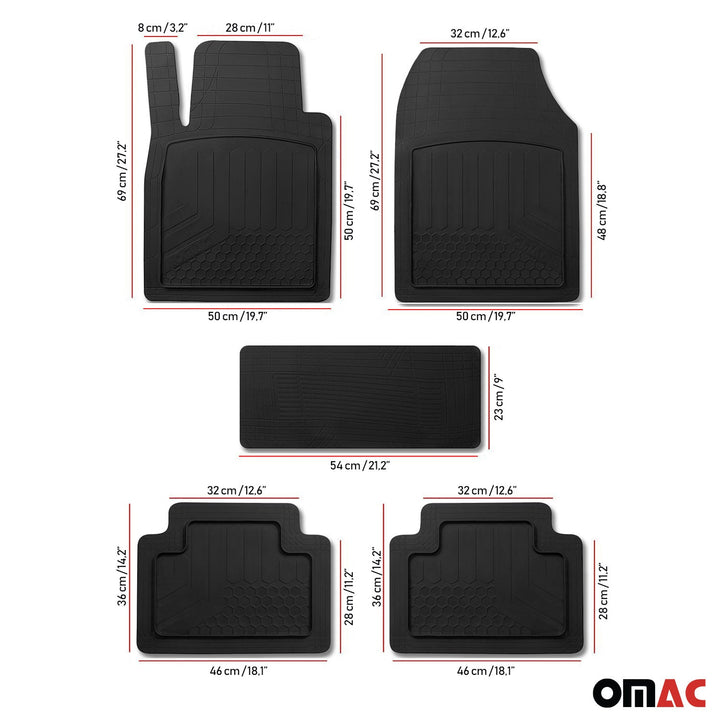 2001-2026 Toyota Sequoia Universal Floor Mats Liner All Weather 3D Black Waterproof 5 Pcs