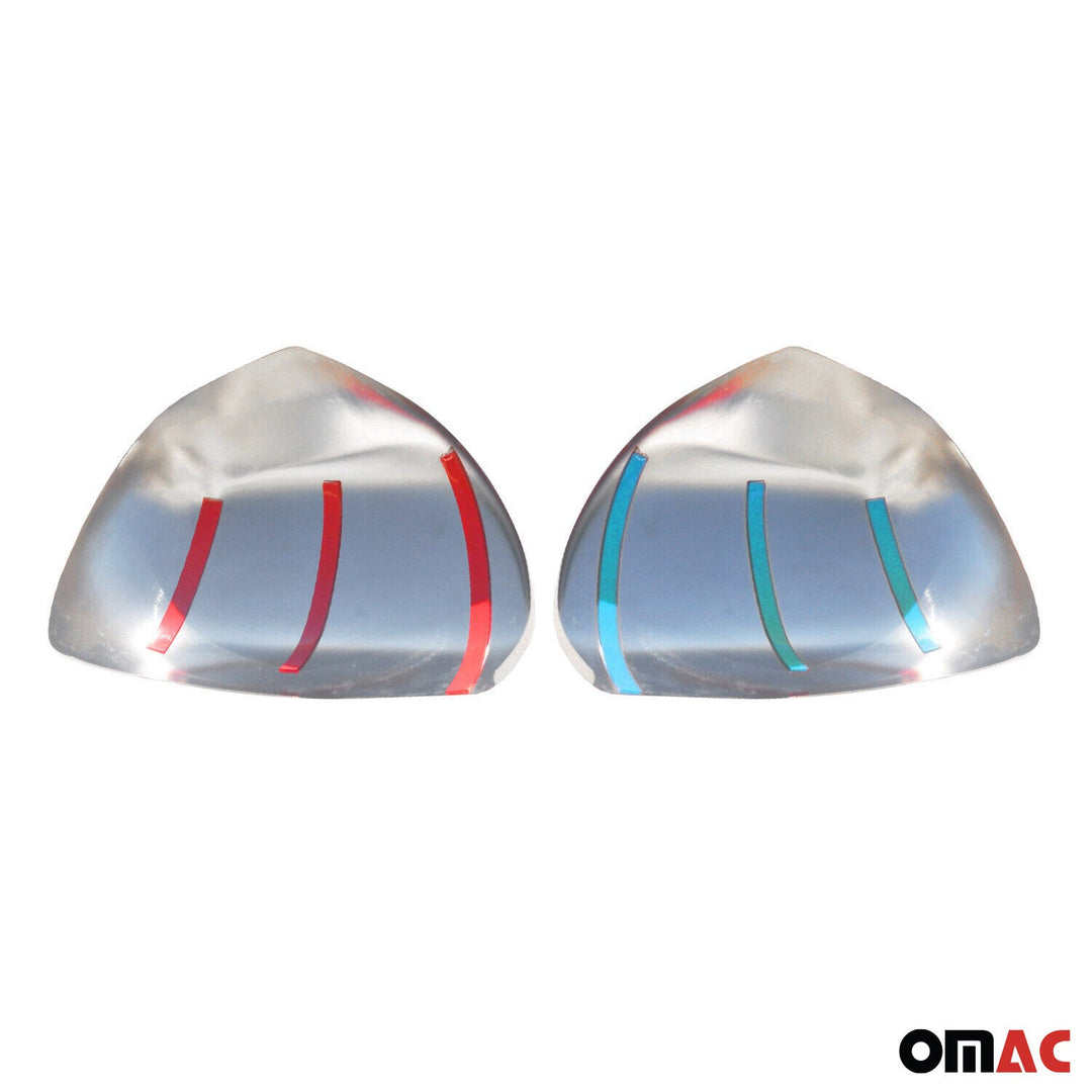 OMAC USA Side Mirror Cover Caps Stainless Steel Silver 2 Pcs for GX470 (2003-2009)